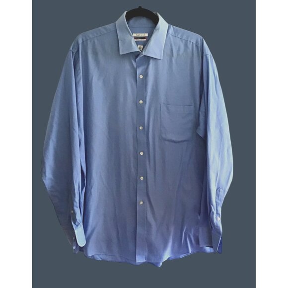 Van Heusen Flex Collar Regular Fit Mens Long Sleeve Shirt Light Blue - Picture 1 of 6